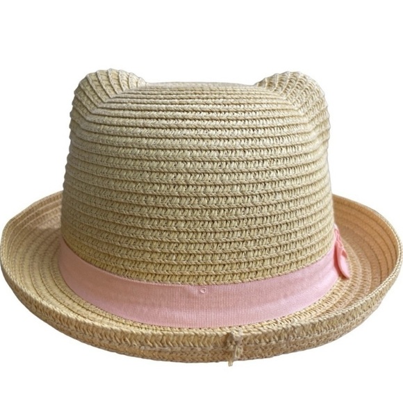 H&M Straw Hat with Ears β Natural | Kids Size 4β6Y | Cute Cat Face Summer Hat - Picture 3 of 11